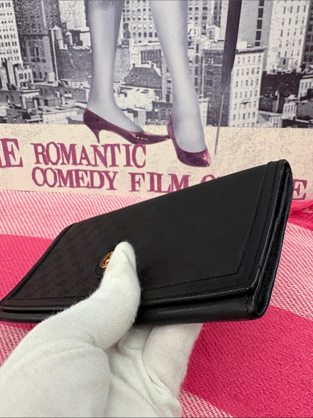 Gucci Black GG Monogram Continental Wallet with Gold Double G - Picture 5 of 15